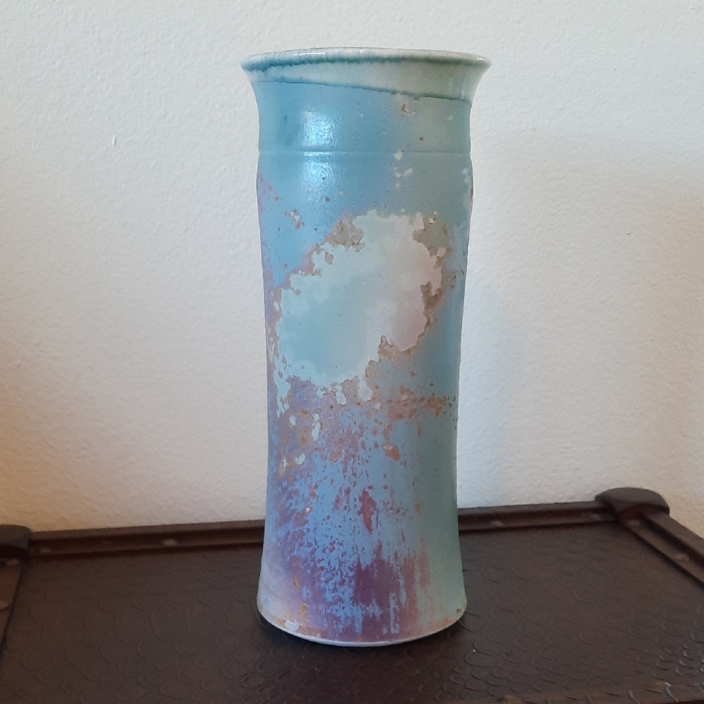 Vintage Tony Evans Raku Ancient Sands Pottery Vase